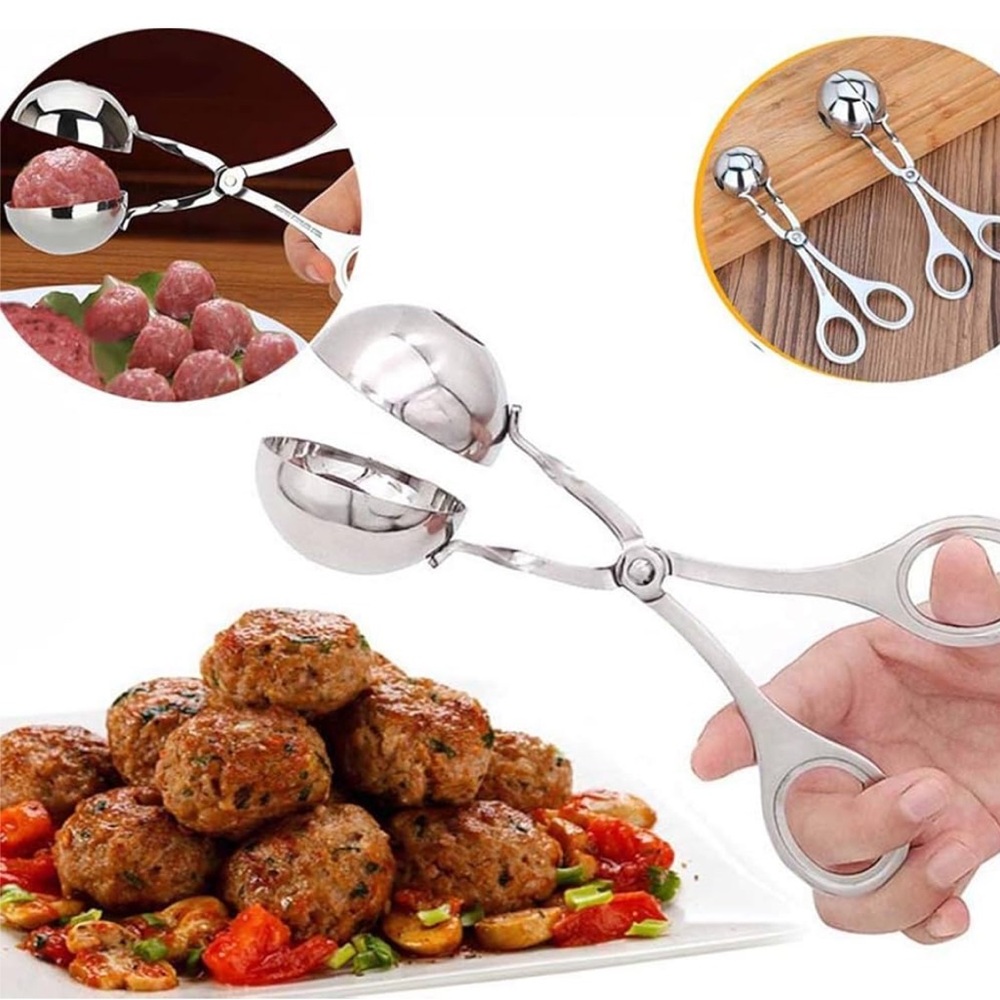 NORPRO 🍝 VINTAGE 90’s STAMPED NORPRO STAINLESS STEEL MEATBALL FRUIT BALL SCOOPER - Picture 4 of 15